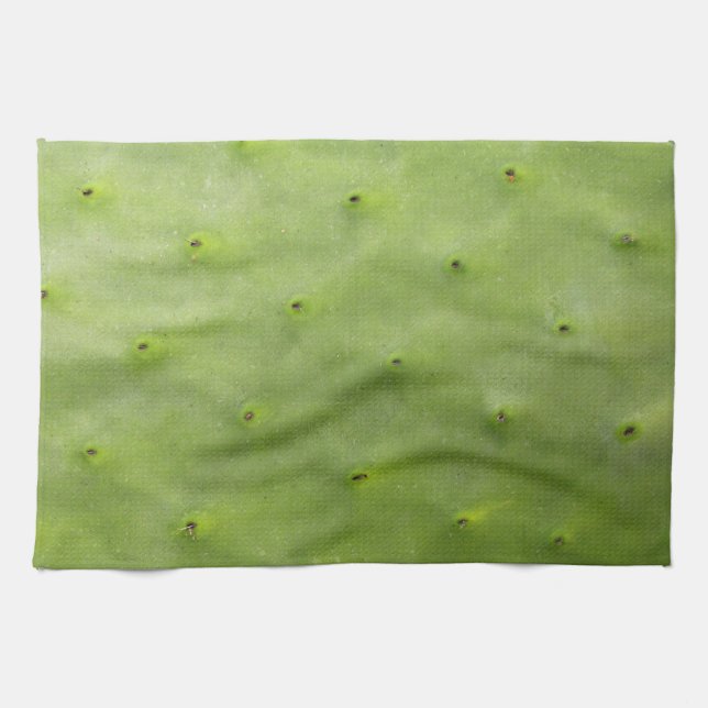 Botanical Tropical Green Cactus Photo Kitchen Towel (Horizontal)