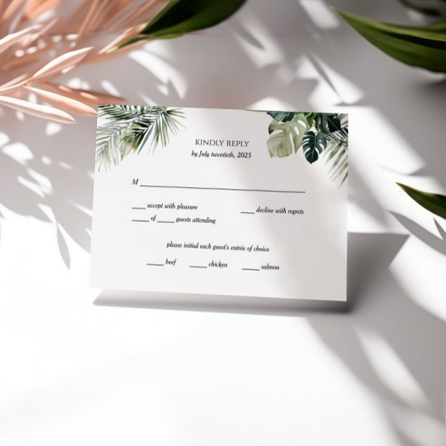 Botanical Tropical RSVP Card – Destination Wedding (Creator Uploaded)