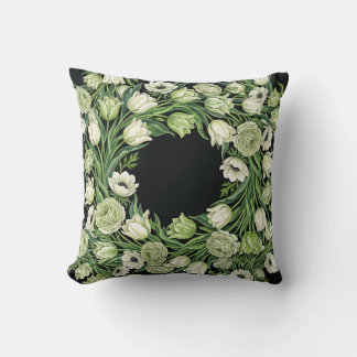 Botanical Tulips Throw Pillow