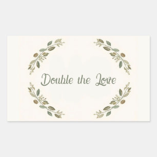 Botanical Twin Baby Shower Olive Branch Boho Green Sticker