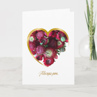 Botanical Valentine’s Day Card – Floral Heart with