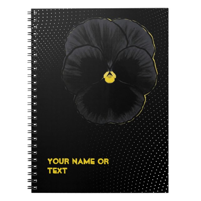 Botanical Velvet: The 'Sorbet Black Delight' Viola Notebook (Front)