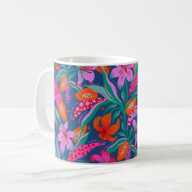 Botanical Vibrant Garden Coffee Mug (Front Left)