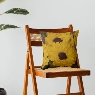 Botanical Viking Pom Mums Floral Throw Pillow
