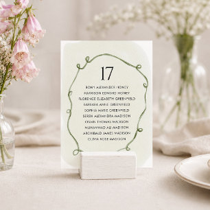 Botanical Vine Wedding Seating Card