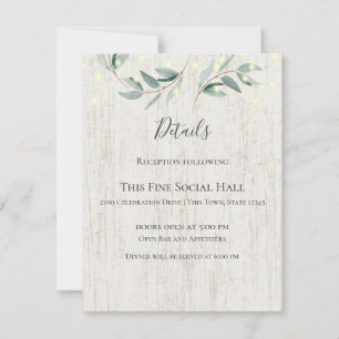 Botanical Vines and Lights Rustic Wedding Invitation