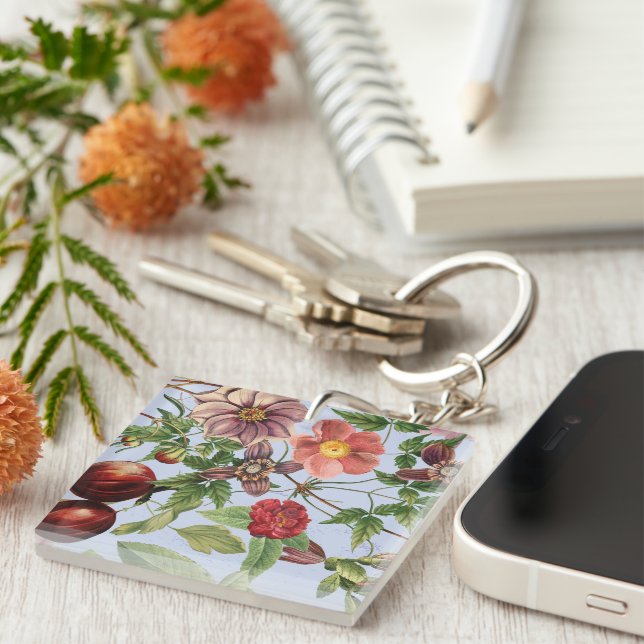 Botanical vintage design keychain (Front Right)