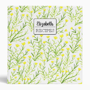 Botanical Vintage Floral Minimal Name Recipes Binder