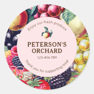 Botanical Vintage Fruit Local Farmer Label