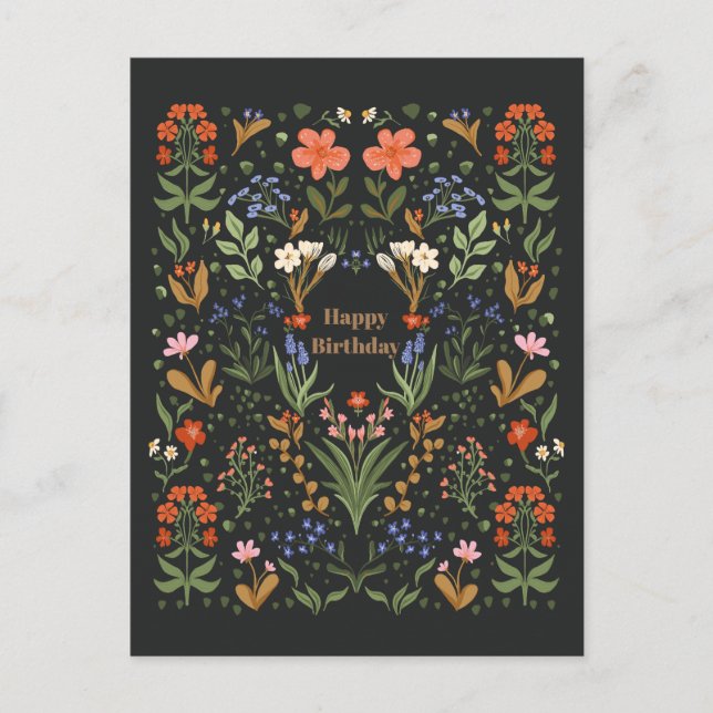 Botanical vintage wildflowers garden card (Front)