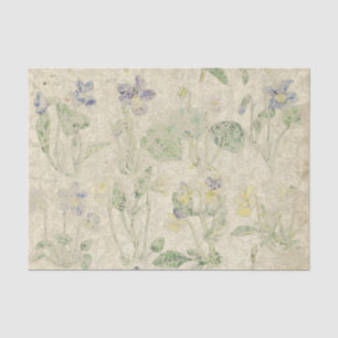 Botanical Violets Pressed Flower Vintage Tissue Paper