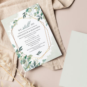 Botanical Vow Renewal Eucalyptus Greenery Wedding Invitation