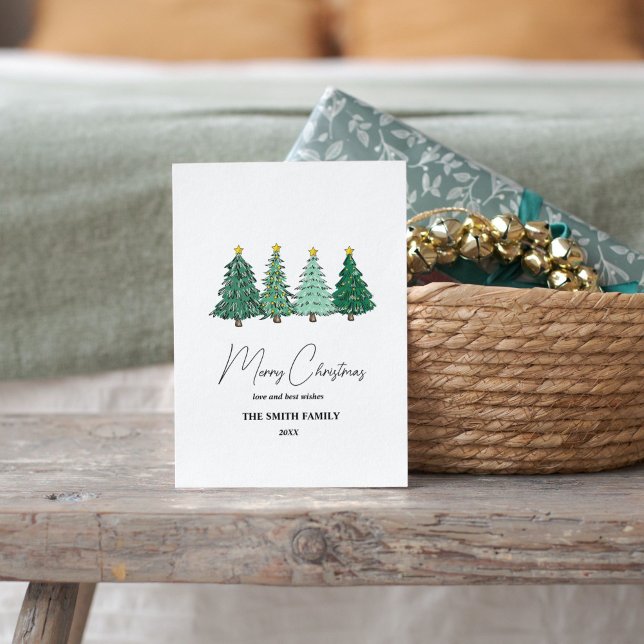 Botanical Watercolor Christmas Tree Holiday Card (Creator Uploaded)
