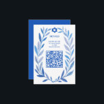 Botanical Watercolor CUSTOM QR Bar Bat Mitzvah Enclosure Card<br><div class="desc">Perfect ENCLOSURE card to announce a bat mitzvah, bar mitzvah or other Jewish celebration! Hand drawn delicate leaf trame art for you! FULLY CUSTOMIZABLE! Click on “Personalize” above to edit the text and add your link to the QR code. Click "edit using design tool" to adjust the fonts, colours and...</div>