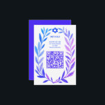 Botanical Watercolor CUSTOM QR Bar Bat Mitzvah Enclosure Card<br><div class="desc">Perfect ENCLOSURE card to announce a bat mitzvah, bar mitzvah or other Jewish celebration! Hand drawn delicate leaf trame art for you! FULLY CUSTOMIZABLE! Click on “Personalize” above to edit the text and add your link to the QR code. Click "edit using design tool" to adjust the fonts, colors and...</div>