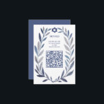 Botanical Watercolor CUSTOM QR Bar Bat Mitzvah Enclosure Card<br><div class="desc">Perfect ENCLOSURE card to announce a bat mitzvah, bar mitzvah or other Jewish celebration! Hand drawn delicate leaf trame art for you! FULLY CUSTOMIZABLE! Click on “Personalize” above to edit the text and add your link to the QR code. Click "edit using design tool" to adjust the fonts, colors and...</div>