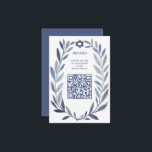 Botanical Watercolor CUSTOM QR Bar Bat Mitzvah Enclosure Card<br><div class="desc">Perfect ENCLOSURE card to announce a bat mitzvah, bar mitzvah or other Jewish celebration! Hand drawn delicate leaf trame art for you! FULLY CUSTOMIZABLE! Click on “Personalize” above to edit the text and add your link to the QR code. Click "edit using design tool" to adjust the fonts, colors and...</div>