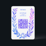 Botanical Watercolor CUSTOM QR Bar Bat Mitzvah Enclosure Card<br><div class="desc">Perfect ENCLOSURE card to announce a bat mitzvah, bar mitzvah or other Jewish celebration! Hand drawn delicate leaf trame art for you! FULLY CUSTOMIZABLE! Click on “Personalize” above to edit the text and add your link to the QR code. Click "edit using design tool" to adjust the fonts, colors and...</div>