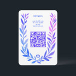 Botanical Watercolor CUSTOM QR Bar Bat Mitzvah Enclosure Card<br><div class="desc">Perfect ENCLOSURE card to announce a bat mitzvah, bar mitzvah or other Jewish celebration! Hand drawn delicate leaf trame art for you! FULLY CUSTOMIZABLE! Click on “Personalize” above to edit the text and add your link to the QR code. Click "edit using design tool" to adjust the fonts, colors and...</div>