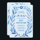 Botanical Watercolor CUSTOM QR Bar Bat Mitzvah Invitation<br><div class="desc">Perfect card to announce a bat mitzvah, bar mitzvah or other Jewish celebration! Hand drawn delicate leaf trame art for you! FULLY CUSTOMIZABLE! Click on “Personalize” above to edit the text and add your link to the QR code. Click "edit using design tool" to adjust the fonts, colours and placements....</div>