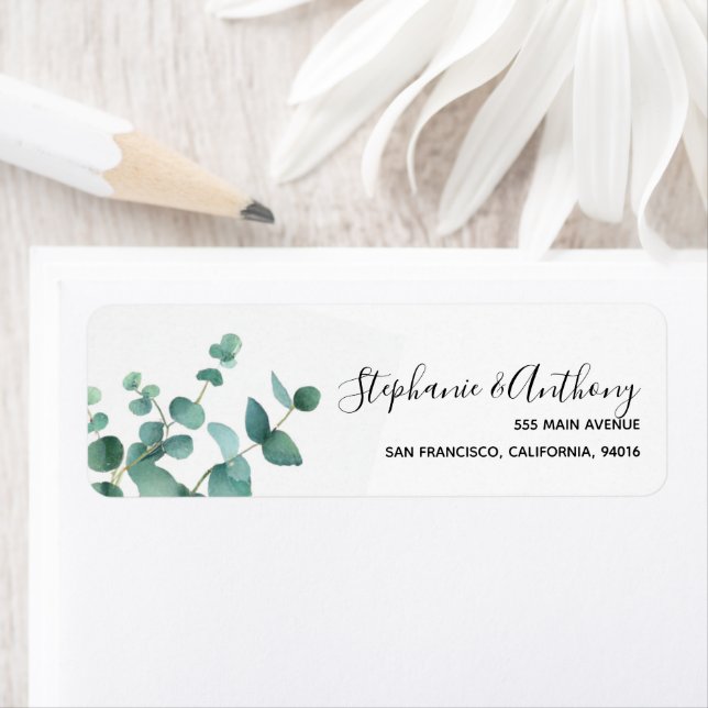 Botanical Watercolor Eucalyptus Branch Wedding (Insitu)