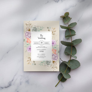 Botanical Watercolor Floral Wedding Invitation