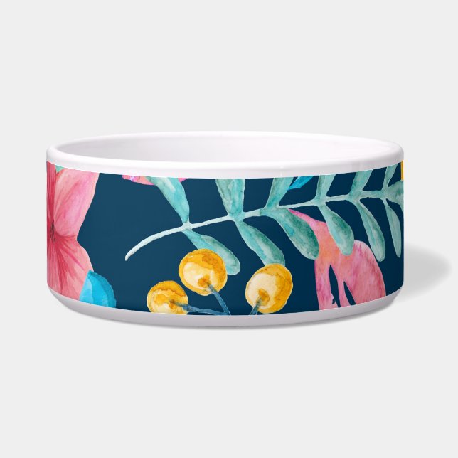 Botanical watercolor: flowers, leaves ornament. (Front)