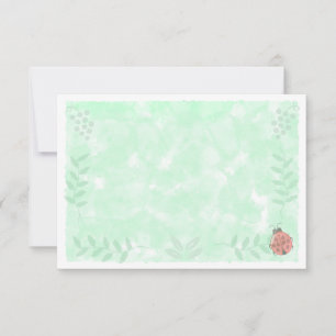 Botanical Watercolor Ladybug Blank   Card