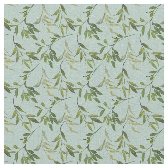 Botanical Watercolor Leaf Fabric (Close Up)