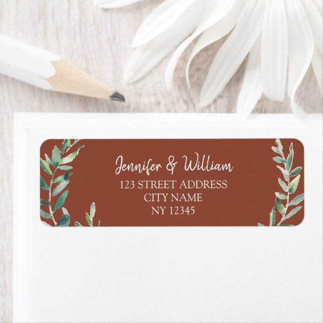Botanical Watercolor leaves rustic wedding (Insitu)