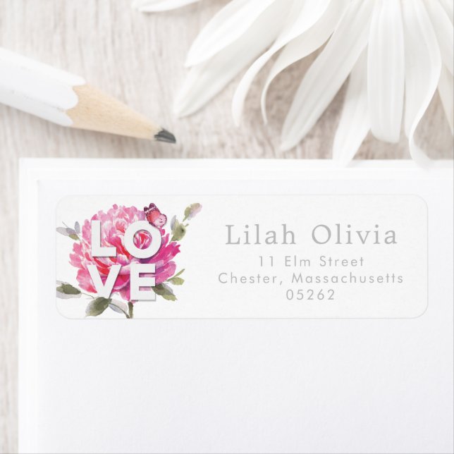 Botanical Watercolor Love Script Personalized (Insitu)