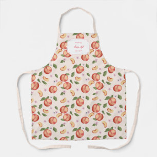 Botanical Watercolor Peaches & Blossoms  Apron