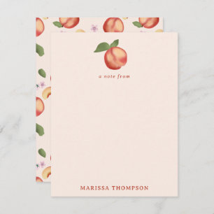 Botanical Watercolor Peaches & Blossoms  Card
