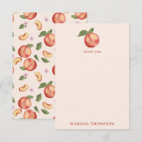 Botanical Watercolor Peaches & Blossoms 