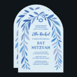 Botanical Watercolor QR Code Bar Bat Mitzvah Arch Invitation<br><div class="desc">Perfect card to announce a bat mitzvah, bar mitzvah or other Jewish celebration! Hand drawn delicate leaf trame art for you! FULLY CUSTOMIZABLE! Click on “Personalize” above to edit the text and add your link to the QR code. Click "edit using design tool" to adjust the fonts, colours and placements....</div>