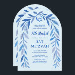 Botanical Watercolor QR Code Bar Bat Mitzvah Arch Invitation<br><div class="desc">Perfect card to announce a bat mitzvah, bar mitzvah or other Jewish celebration! Hand drawn delicate leaf trame art for you! FULLY CUSTOMIZABLE! Click on “Personalize” above to edit the text and add your link to the QR code. Click "edit using design tool" to adjust the fonts, colours and placements....</div>