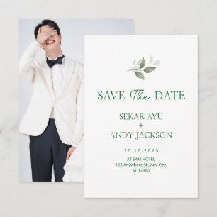 Botanical watercolor save the date