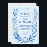 Botanical Watercolor Star of David Bar Bat Mitzvah Invitation<br><div class="desc">Perfect card to announce a bat mitzvah, bar mitzvah or other Jewish celebration! Hand drawn delicate leaf trame art for you! FULLY CUSTOMIZABLE! Click on “Personalize” above to edit the text. Click "edit using design tool" to adjust the fonts, colours and placements and to add text to the back side...</div>