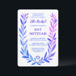 Botanical Watercolor Star of David Bar Bat Mitzvah Invitation<br><div class="desc">Perfect card to announce a bat mitzvah, bar mitzvah or other Jewish celebration! Hand drawn delicate leaf trame art for you! FULLY CUSTOMIZABLE! Click on “Personalize” above to edit the text. Click "edit using design tool" to adjust the fonts, colors and placements and to add text to the back side...</div>