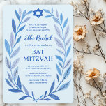 Botanical Watercolor Star of David Bar Bat Mitzvah Invitation<br><div class="desc">Perfect card to announce a bat mitzvah, bar mitzvah or other Jewish celebration! Hand drawn delicate leaf trame art for you! FULLY CUSTOMIZABLE! Click on “Personalize” above to edit the text. Click "edit using design tool" to adjust the fonts, colours and placements and to add text to the back side...</div>