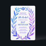 Botanical Watercolor Star of David Bar Bat Mitzvah Invitation<br><div class="desc">Perfect card to announce a bat mitzvah, bar mitzvah or other Jewish celebration! Hand drawn delicate leaf trame art for you! FULLY CUSTOMIZABLE! Click on “Personalize” above to edit the text. Click "edit using design tool" to adjust the fonts, colors and placements and to add text to the back side...</div>