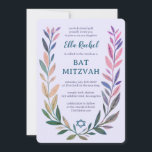 Botanical Watercolor Star of David Bar Bat Mitzvah Invitation<br><div class="desc">Perfect card to announce a bat mitzvah, bar mitzvah or other Jewish celebration! Hand drawn delicate leaf trame art for you! FULLY CUSTOMIZABLE! Click on “Personalize” above to edit the text. Click "edit using design tool" to adjust the fonts, colors and placements and to add text to the back side...</div>