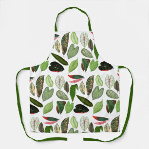 Botanical Watercolor Vintage Greenery Leaves Apron