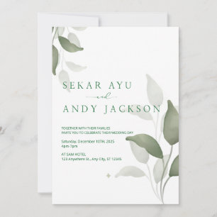 botanical watercolor wedding invitation