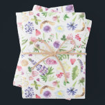 Botanical Watercolor Wildflower Gift Wrapping Paper Sheet<br><div class="desc">Whimiscal botanical watercolor wildflower gift wrapping paper! Perfect for summer/spring celebrations.</div>
