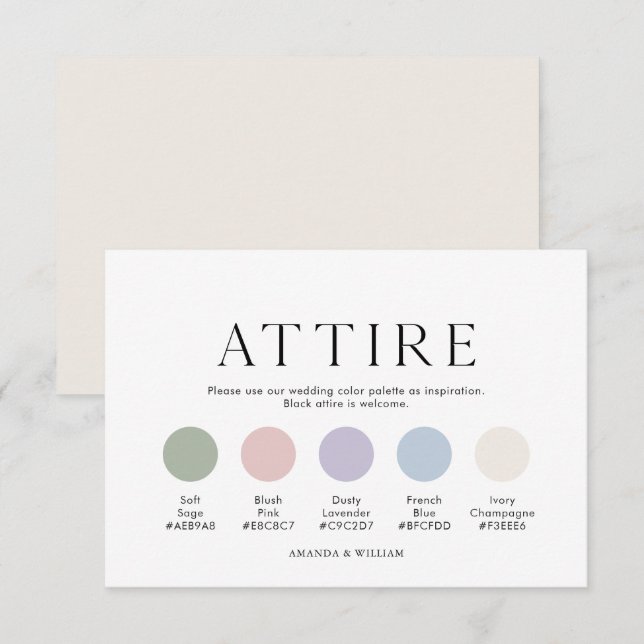 Botanical Wedding Attire Card (Front/Back)