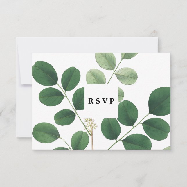 botanical wedding bridal shower rsvp card (Front)
