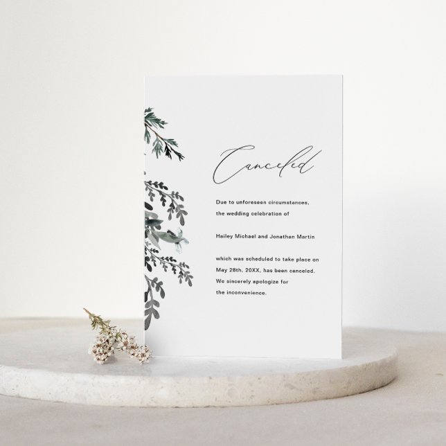 Botanical Wedding Cancellation Announcement (Creator Uploaded)