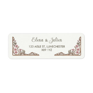 Botanical Wedding Invitation Return Address Labels