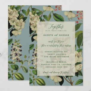 BOTANICAL WEDDING INVITES - DUCK EGG BLUE